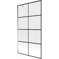 Mexen Next  Paravan de cada  cu 1 aripa 100 x 150 cm,  negru , auriu - 895-100-000-00-77-50 Paravan Cada 467680 Mexen