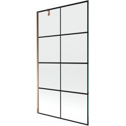 Mexen Next  Paravan de cada  cu 1 aripa 100 x 150 cm,  negru , rose auriu - 895-100-000-00-77-60 Paravan Cada 467680 Mexen