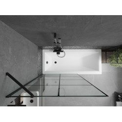 Mexen Next  Paravan de cada  cu 1 aripa 100 x 150 cm,  negru ,  negru - 895-100-000-00-77-70