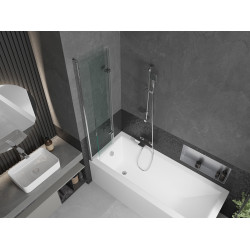 Mexen Castor  Paravan de cada  cu 2 aripi 80 x 150 cm, transparent, chrom - 892-080-002-01-00