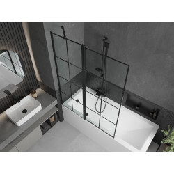 Mexen Flip  Paravan de cada  cu 1+1 aripi batanta  120 x 150 cm,  negru ,  negru - 894-120-101-70-77