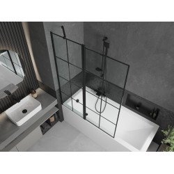 Mexen Flip  Paravan de cada  cu 1+1 aripi batanta  120 x 150 cm,  negru ,  negru - 894-120-101-70-77