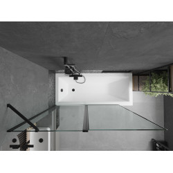 Mexen Flip  Paravan de cada  cu 1+1 aripi batanta  140 x 150 cm,  negru ,  negru - 894-140-101-70-70