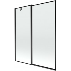 Mexen Flip  Paravan de cada  cu 1+1 aripi batanta  140 x 150 cm,  negru ,  negru - 894-140-101-70-70 Paravan Cada 467680 Mexen