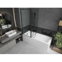 Mexen Flip  Paravan de cada  cu 1+1 aripi batanta  140 x 150 cm,  negru ,  negru - 894-140-101-70-70