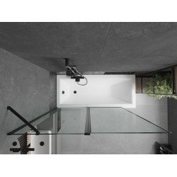 Mexen Flip  Paravan de cada  cu 1+1 aripi batanta  140 x 150 cm,  negru ,  negru - 894-140-101-70-70