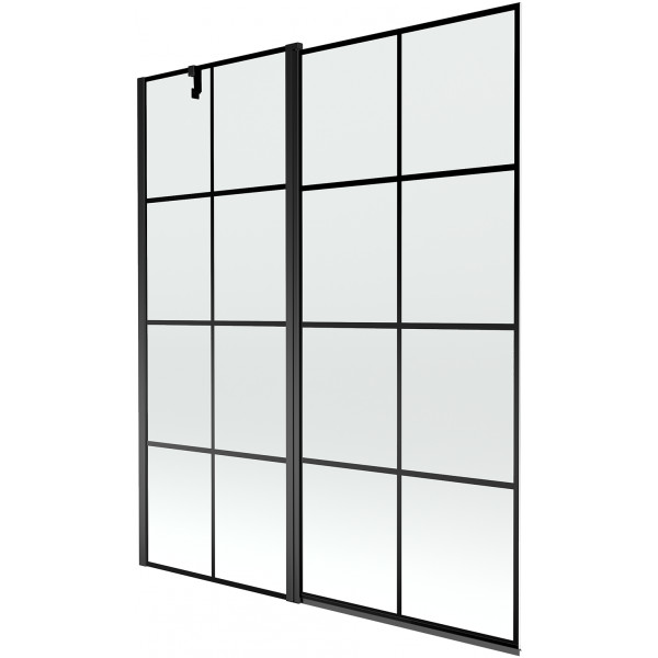 Mexen Flip  Paravan de cada  cu 1+1 aripi batanta  140 x 150 cm,  negru ,  negru - 894-140-101-70-77