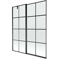 Mexen Flip  Paravan de cada  cu 1+1 aripi batanta  140 x 150 cm,  negru ,  negru - 894-140-101-70-77 Paravan Cada 467680 Mexen