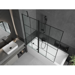 Mexen Flip  Paravan de cada  cu 1+1 aripi batanta  140 x 150 cm,  negru ,  negru - 894-140-101-70-77