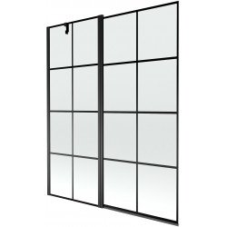 Mexen Flip  Paravan de cada  cu 1+1 aripi batanta  140 x 150 cm,  negru ,  negru - 894-140-101-70-77