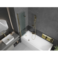 Mexen Castor  Paravan de cada  cu 2 aripi 80 x 150 cm, transparent, auriu - 892-080-002-50-00