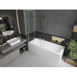 Mexen Castor  Paravan de cada  cu 2 aripi 80 x 150 cm, transparent, auriu - 892-080-002-50-00