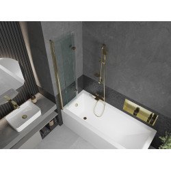 Mexen Castor  Paravan de cada  cu 2 aripi 80 x 150 cm, transparent, auriu - 892-080-002-50-00