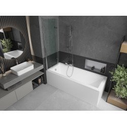 Mexen Castor  Paravan de cada  cu 2 aripi 100 x 150 cm, transparent, chrom - 892-100-002-01-00