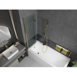 Mexen Castor  Paravan de cada  cu 2 aripi 100 x 150 cm, transparent, auriu - 892-100-002-50-00