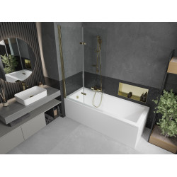 Mexen Castor  Paravan de cada  cu 2 aripi 100 x 150 cm, transparent, auriu - 892-100-002-50-00