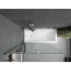 Mexen Castor  Paravan de cada  cu 2 aripi 120 x 150 cm, transparent, chrom - 892-120-002-01-00