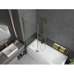 Mexen Castor  Paravan de cada  cu 2 aripi 120 x 150 cm, transparent, auriu - 892-120-002-50-00