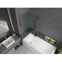 Mexen Castor  Paravan de cada  cu 2 aripi 120 x 150 cm, transparent, auriu - 892-120-002-50-00