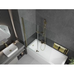 Mexen Castor  Paravan de cada  cu 2 aripi 120 x 150 cm, transparent, auriu - 892-120-002-50-00