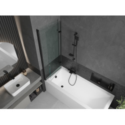 Mexen Castor  Paravan de cada  cu 2 aripi 120 x 150 cm, transparent,  negru - 892-120-002-70-00