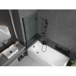 Mexen Castor  Paravan de cada  cu 2 aripi 120 x 150 cm, transparent,  negru - 892-120-002-70-00