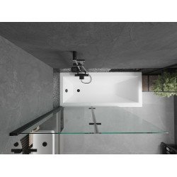 Mexen Castor  Paravan de cada  cu 2 aripi 120 x 150 cm, transparent,  negru - 892-120-002-70-00