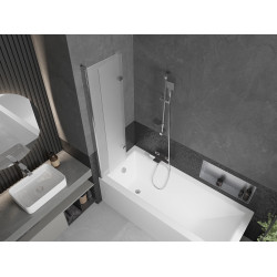 Mexen Castor  Paravan de cada  cu 2 aripi 80 x 150 cm,  satin , chrom - 892-080-002-01-30