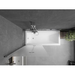 Mexen Castor  Paravan de cada  cu 2 aripi 80 x 150 cm,  satin , chrom - 892-080-002-01-30