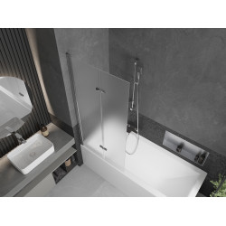 Mexen Castor  Paravan de cada  cu 2 aripi 80 x 150 cm,  satin , chrom - 892-080-002-01-30