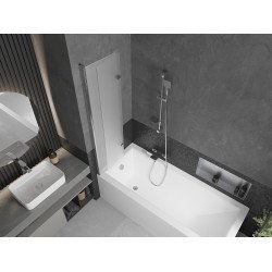 Mexen Castor  Paravan de cada  cu 2 aripi 80 x 150 cm,  satin , chrom - 892-080-002-01-30