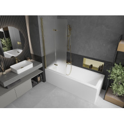 Mexen Castor  Paravan de cada  cu 2 aripi 80 x 150 cm,  satin , auriu - 892-080-002-50-30