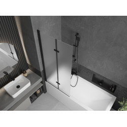 Mexen Castor  Paravan de cada  cu 2 aripi 80 x 150 cm,  satin ,  negru - 892-080-002-70-30