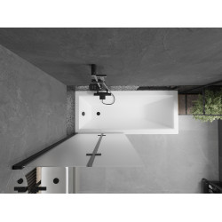 Mexen Castor  Paravan de cada  cu 2 aripi 80 x 150 cm,  satin ,  negru - 892-080-002-70-30