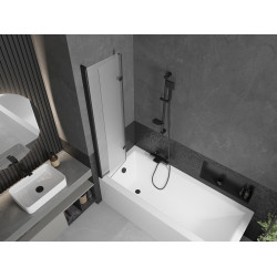 Mexen Castor  Paravan de cada  cu 2 aripi 80 x 150 cm,  satin ,  negru - 892-080-002-70-30