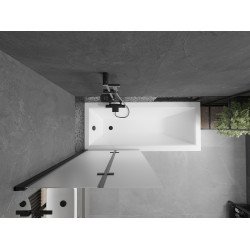 Mexen Castor  Paravan de cada  cu 2 aripi 80 x 150 cm,  satin ,  negru - 892-080-002-70-30