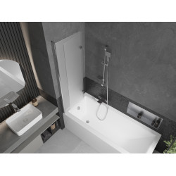 Mexen Castor  Paravan de cada  cu 2 aripi 100 x 150 cm,  satin , chrom - 892-100-002-01-30