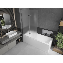 Mexen Castor  Paravan de cada  cu 2 aripi 100 x 150 cm,  satin , chrom - 892-100-002-01-30