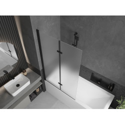 Mexen Castor  Paravan de cada  cu 2 aripi 100 x 150 cm,  satin ,  negru - 892-100-002-70-30