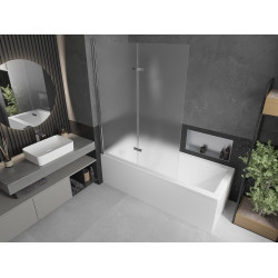 Mexen Castor  Paravan de cada  cu 2 aripi 120 x 150 cm,  satin , chrom - 892-120-002-01-30