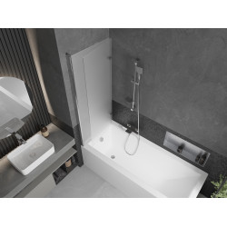 Mexen Castor  Paravan de cada  cu 2 aripi 120 x 150 cm,  satin , chrom - 892-120-002-01-30