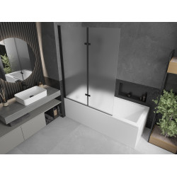 Mexen Castor  Paravan de cada  cu 2 aripi 120 x 150 cm,  satin ,  negru - 892-120-002-70-30