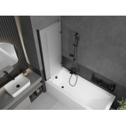 Mexen Castor  Paravan de cada  cu 2 aripi 120 x 150 cm,  satin ,  negru - 892-120-002-70-30