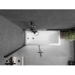 Mexen Castor  Paravan de cada  cu 2 aripi 120 x 150 cm,  satin ,  negru - 892-120-002-70-30