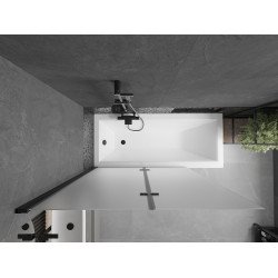 Mexen Castor  Paravan de cada  cu 2 aripi 120 x 150 cm,  satin ,  negru - 892-120-002-70-30