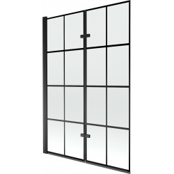 Mexen Castor  Paravan de cada  cu 2 aripi 120 x 150 cm,  negru ,  negru - 892-120-002-70-77 Paravan Cada 467680 Mexen