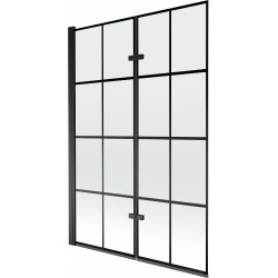 Mexen Castor  Paravan de cada  cu 2 aripi 120 x 150 cm,  negru ,  negru - 892-120-002-70-77 Paravan Cada 467680 Mexen