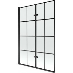 Mexen Castor  Paravan de cada  cu 2 aripi 120 x 150 cm,  negru ,  negru - 892-120-002-70-77 Paravan Cada 467680 Mexen