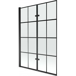 Mexen Castor  Paravan de cada  cu 2 aripi 120 x 150 cm,  negru ,  negru - 892-120-002-70-77 Paravan Cada 467680 Mexen