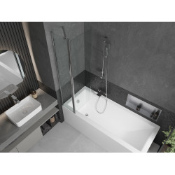 Mexen Flip  Paravan de cada  cu 1+1 aripi batanta  80 x 150 cm, transparent, chrom - 894-080-101-01-00